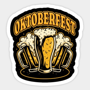 3 Beers Oktoberfest Party Sticker